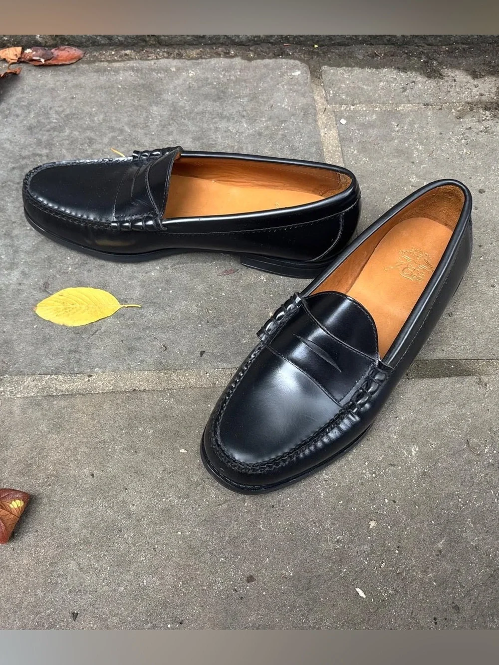 Classic Black Leather Penny Loafers for Men